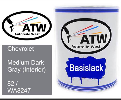 Chevrolet, Medium Dark Gray (Interior), 82 / WA8247: 1L Lackdose, von ATW Autoteile West.